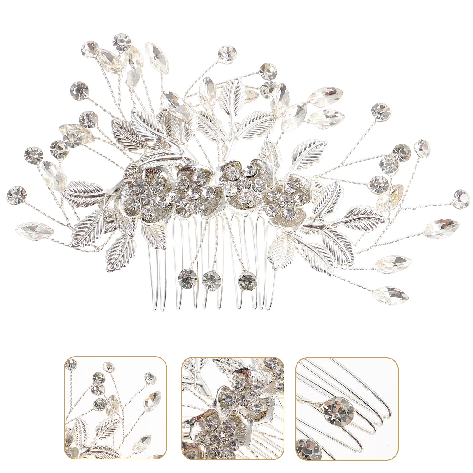

Elegant Bridal Hair Comb Wedding Accessories Alloy nament Delicate Side Rose Charm Fashionable Safe Practical Proms Birthday