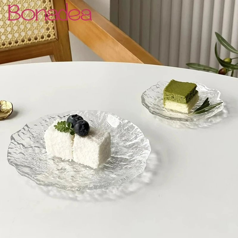 

Creative Glacier Glass Dishes Cake Fruit Plates Dessert Snack Plate Dessert Western Food Dish Home Kitchen Accessories