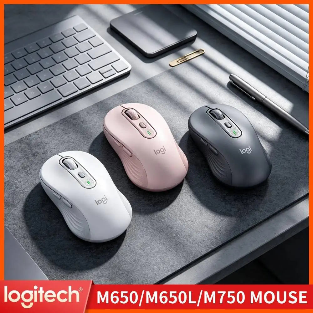 Logitech M650/M650L Signature Wireless Mouse - Wireless, 400-4000 DPI, Advanced Optical Tracking, Multi-Platform Support