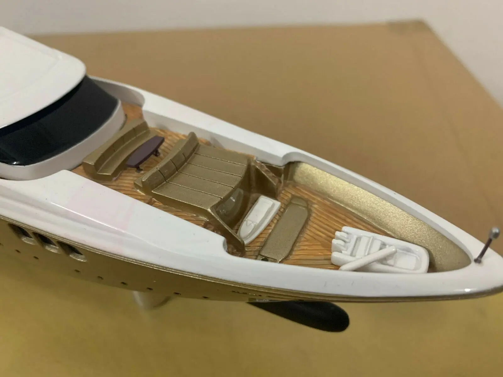 Handcrafted 50M Yacht Boat Model 1/160 Scale Resin Model Gold Color