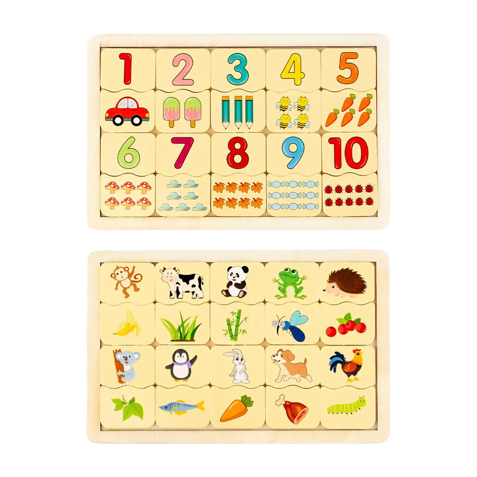 Wooden Puzzle Matching Toy Montessori Education Toy Learn Recognition Toy Sorting Board for Preschoolers Kids Birthday Gift