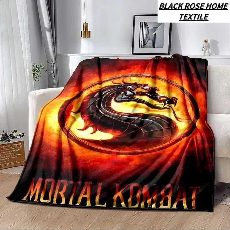 

Fashion Art HD Printed Mortal-Kombat Game Blanket Family Bedroom Sheet Plush Sleeping Blanket Outdoor Camping Warm Cover Blanket