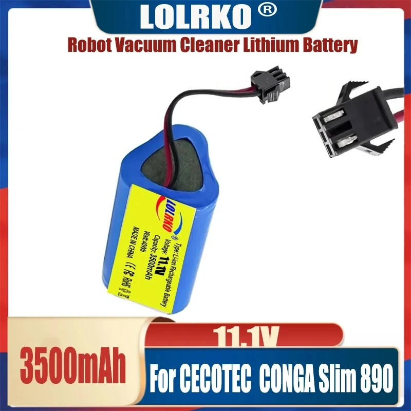 10.8V 11.1V Lithium Battery For CECOTEC For CONGA Slim 890,Wet Robotic Vacuum Cleaner Battery High Quality