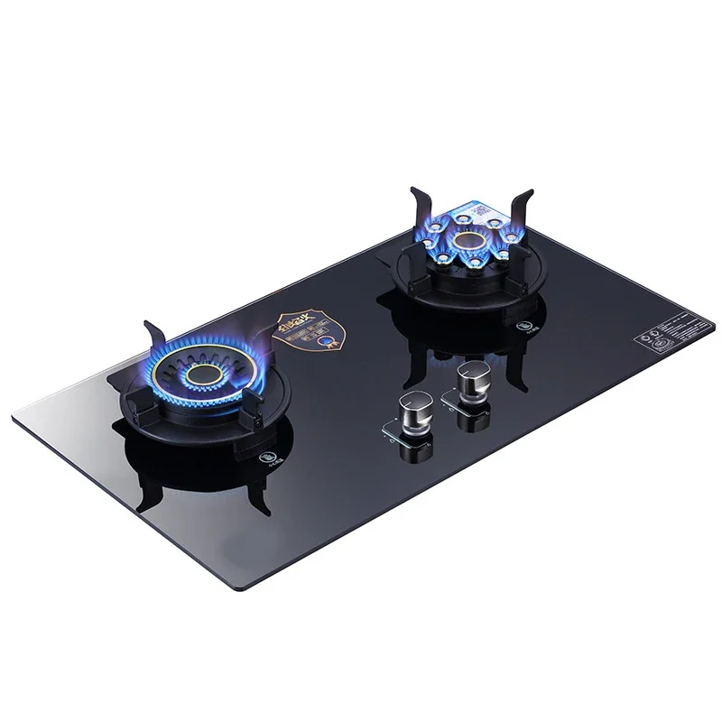 

Double-Headed Nine-Cavity Mandarin Duck Fierce Fire Stove / Clamshell Gas Stove /Toughened Glass Panel/ Electronic Pulser