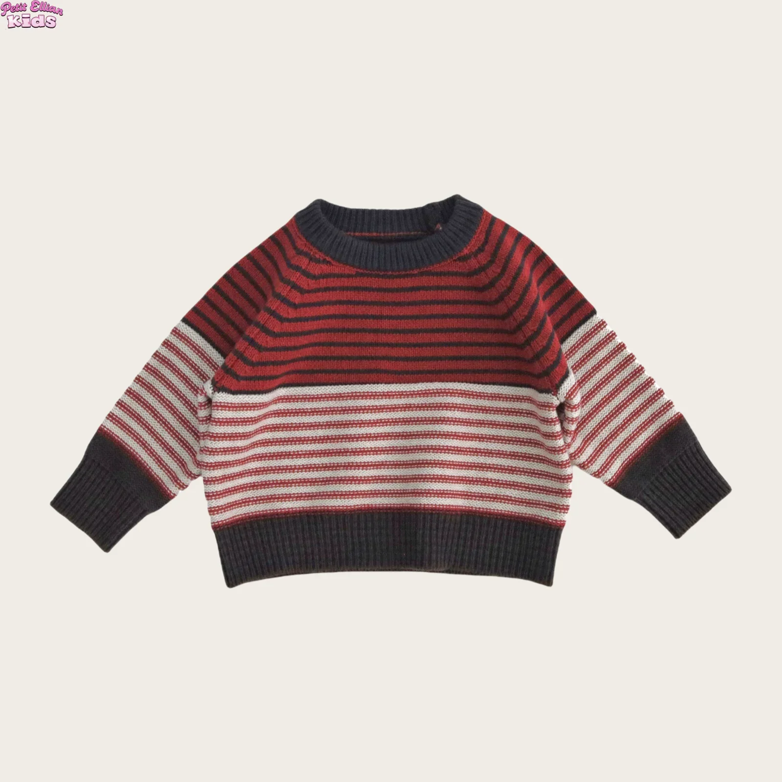 

Toddler Kids Boy Autumn Sweater 1-6Y Baby Girl Cotton Color Block Striped Loose Knit Sweater Casual Winter Children Top Pullover