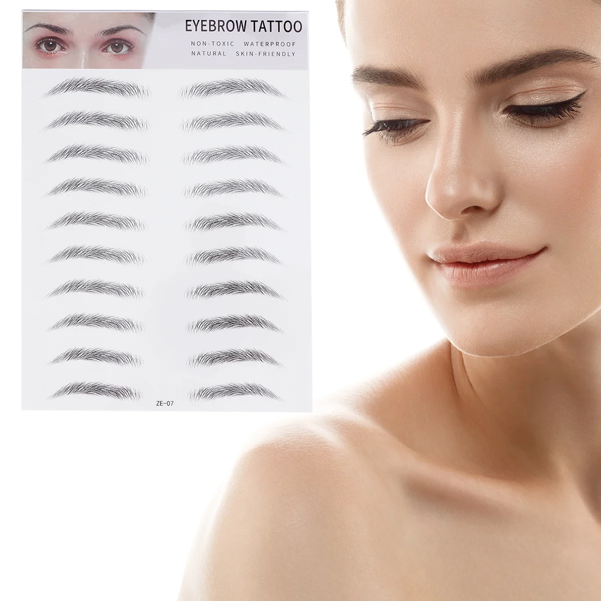 2 Pcs 3d Eyebrow Stickers Tool Artificial Transfer Water Proof Imitation Stencils