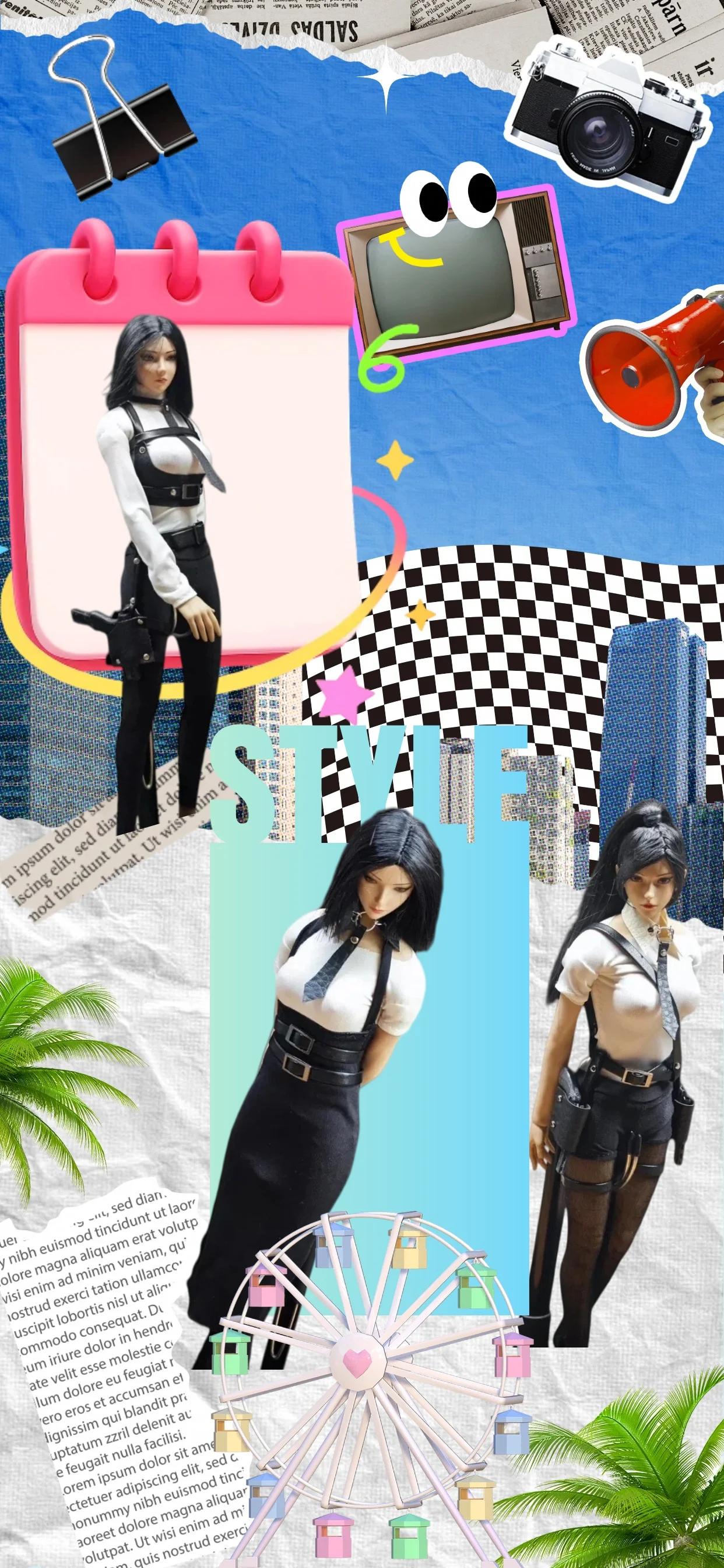 

【Без фигурки】Аксессуары для женской солдатской формы в масштабе 1/6: черно-белые костюмы, нижнее белье, кожаные повязки для 12-дюймовых фигурок.