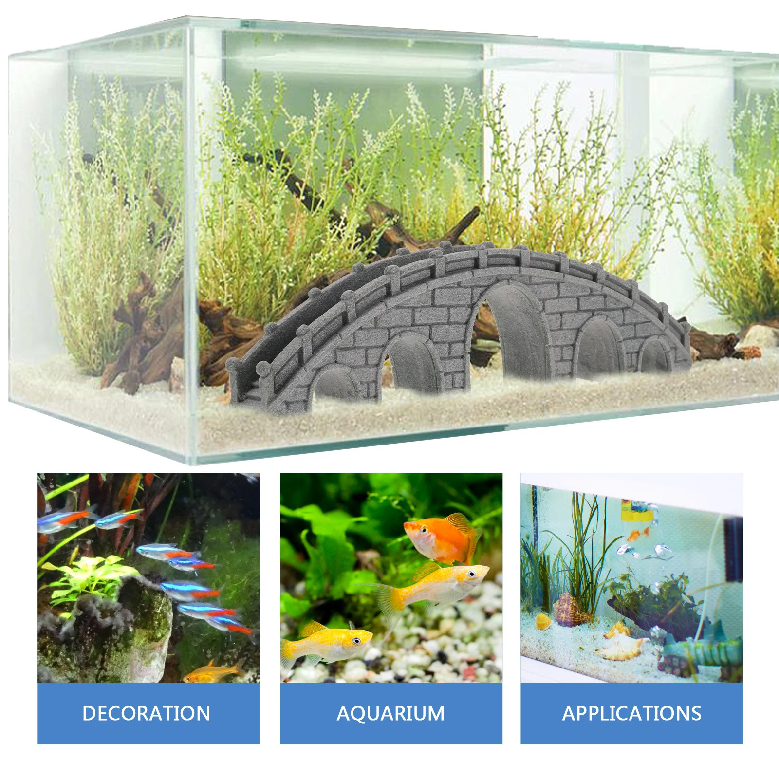 

Aquarium Fish Tank Stone Bridge Decoration Realistic Underwater Landscape Rockery Ornament Bonsai Decor Aquarium Supplies
