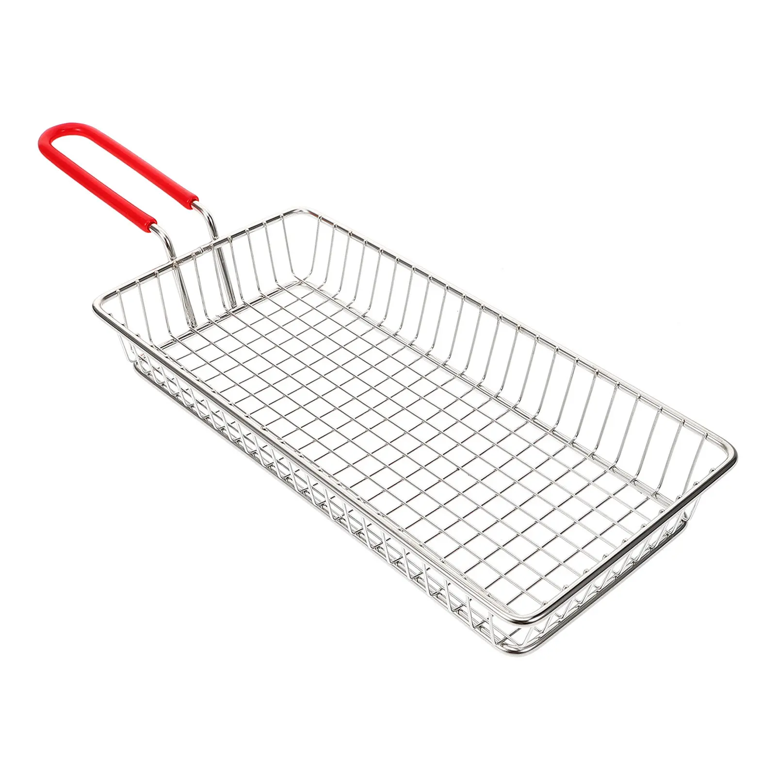 Cesta de acero inoxidable para freír con asa hueca para patatas fritas, alitas de pollo, snacks y colador de malla