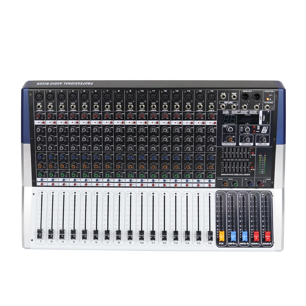 Professional 350W 16 Channel Metal Audio Mixer Power Amplifier with 99 DSP Effects USB Interface for Stage and Music Player - view 5