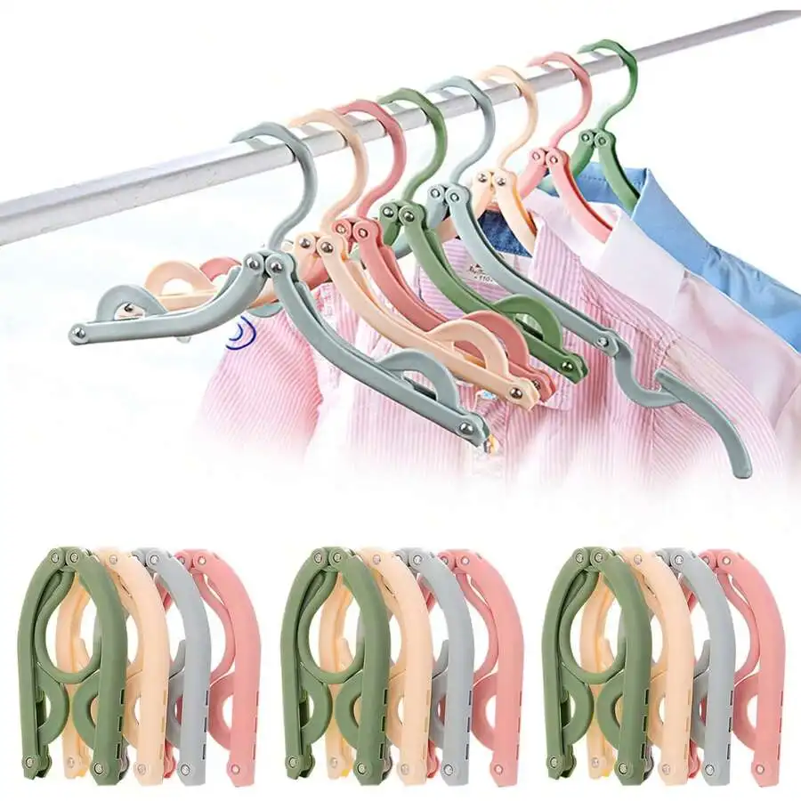 12pcs/Set Multi-Color Travel Hangers, Mix And Match, Portable Foldable Clothes Hanger, Suitable For Cruise Travel, Travel Accessories, Foldable Hanger, Portable Folding Hanger, Multipurpose Household Hanger
