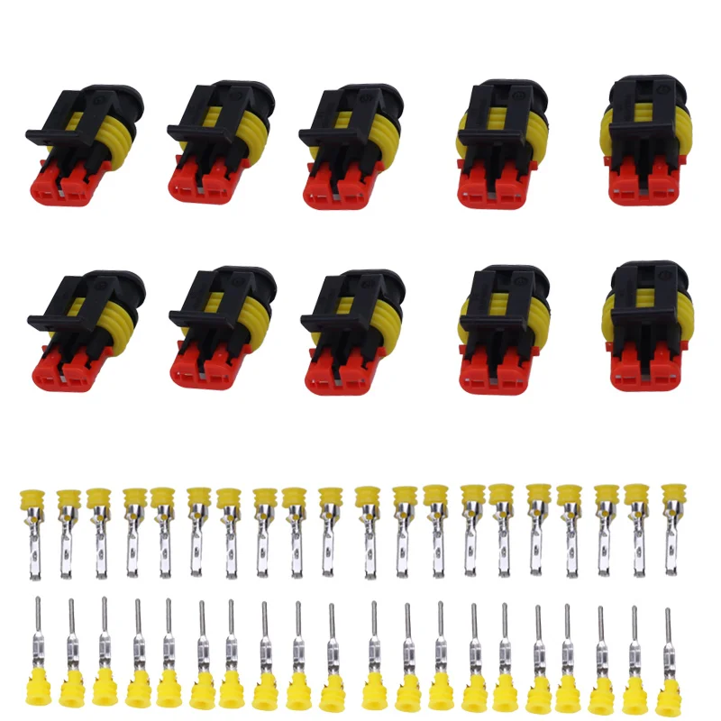 10 Kit 2 Pin impermeabile Plug Seal Sealing spina del connettore del cavo del cavo elettrico impermeabile per Auto Auto