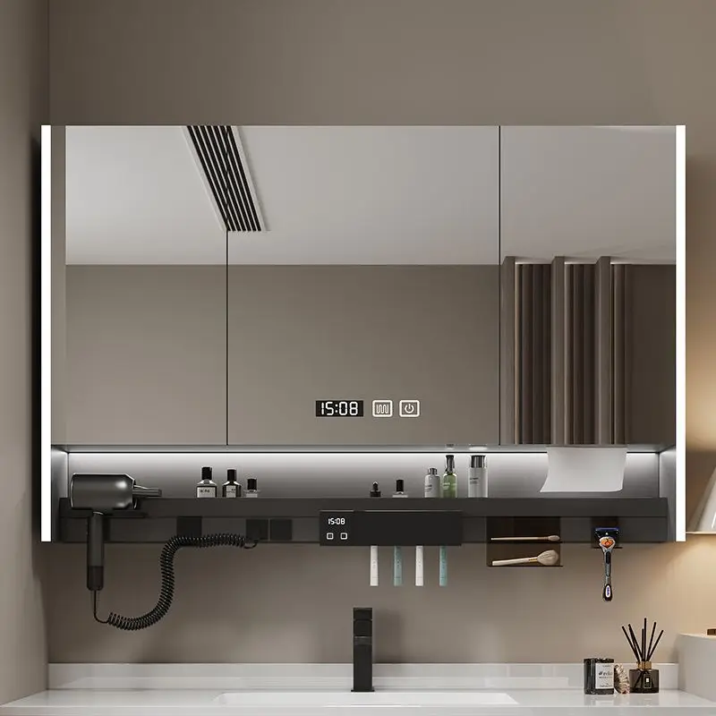 Multifunctional Shelf Mirror Cabinet Toilet Bathroom Toothbrush Disinfection Laminate Atmosphere Integrated Locker Large Size
