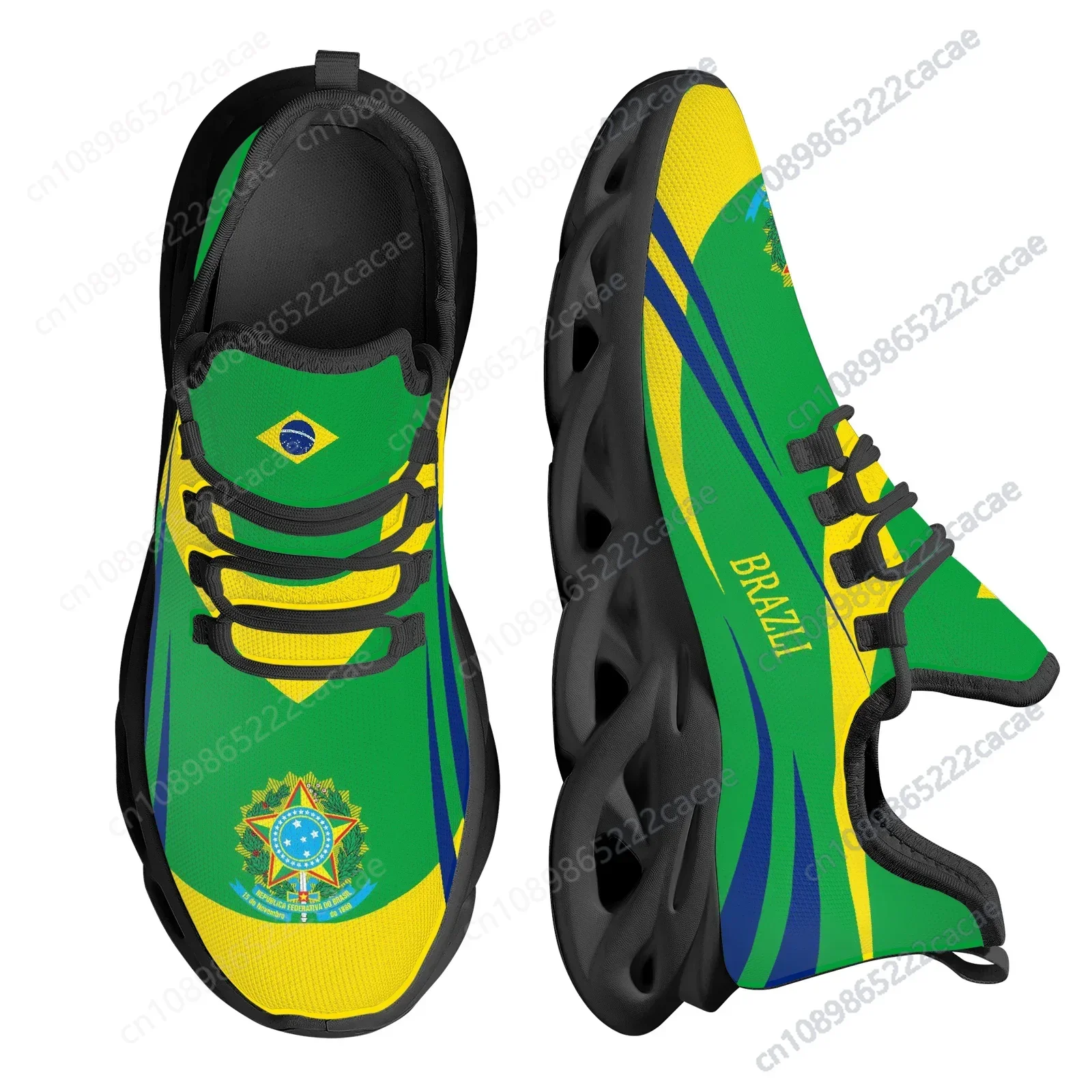 

Brazil Flag Design National Emblem Printing Lightweight Outdoor Sports Shoes Platform Blade Shoes Breathable Sneaker