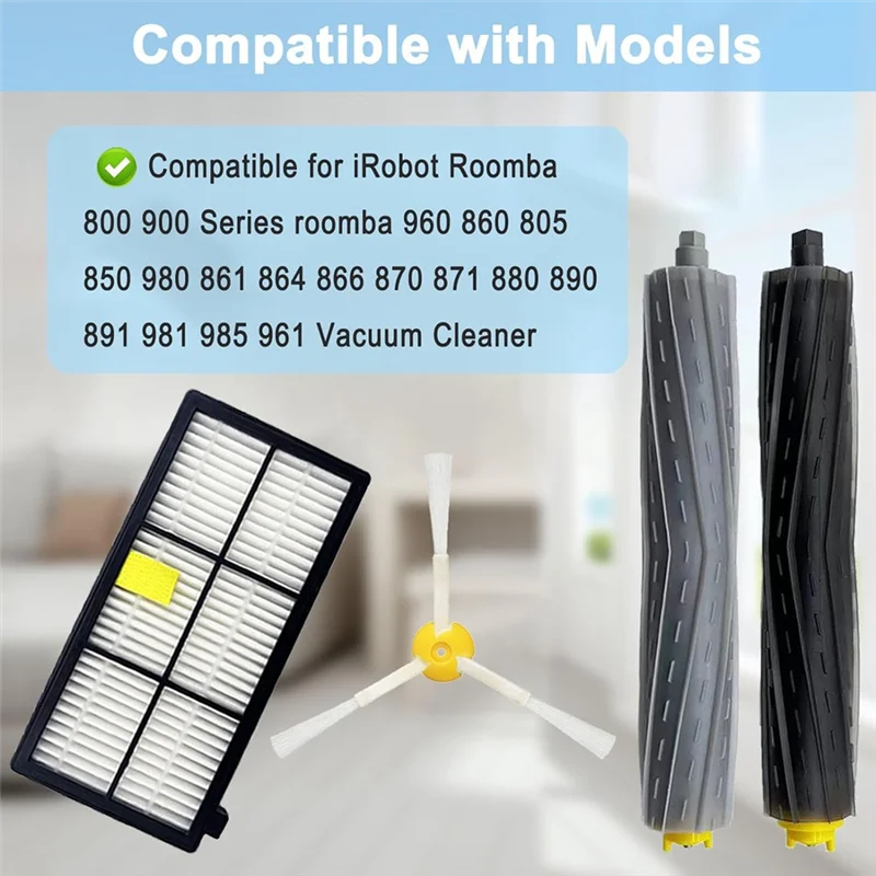 A61I روبوت فراغ الجانب الرئيسي فرشاة مرشحات الملحقات ل اي روبوت رومبا 850 860 861 866 870 880 890 900 960 980 981 985 روبوت Va #5