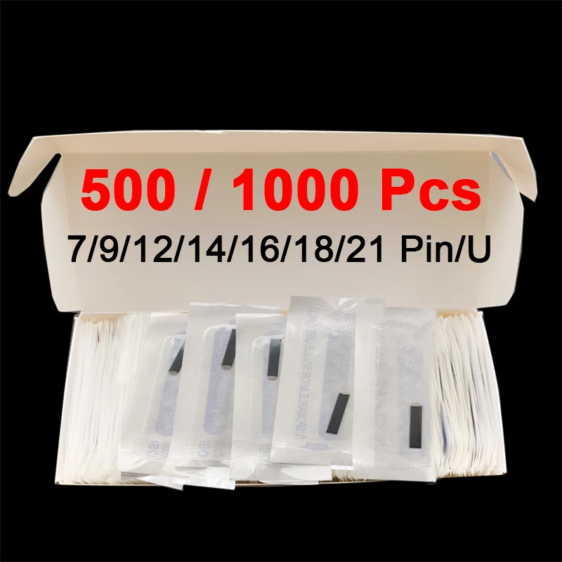 

500/1000pcs 0.18mm Laminas Nano Tebori Microblading Needle Eyebrow Permanent Makeup Tattoo Blade 12 Flex U Shape Tebori Needles