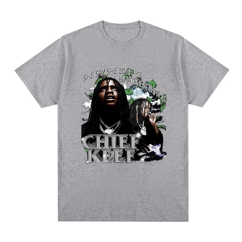 Rapper Chief Keef Graphic T Shirt Men's Fashion Vintage Short Sleeve T-shirt Hip Hop Gothic Oversized T-shirts Streetwear Unisex