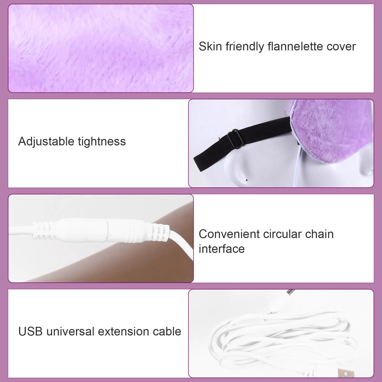 

1Pcs USB Heated Eye Mask Premium Soft Breathable Fabric Light Blocking Sleep Eye Cover for Relaxation and Deep Sleep Relief