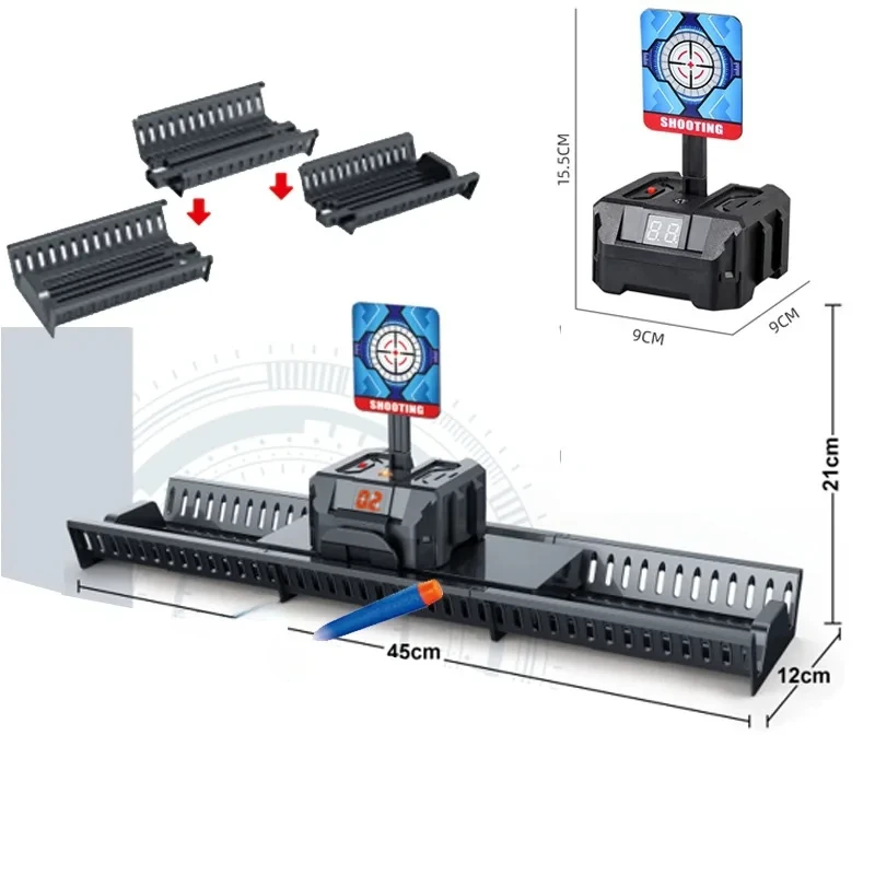 ナーフガンズ用の自動リセット電気射撃ゲーム,子供のおもちゃ,音と光,高精度スコアリングアクセサリー