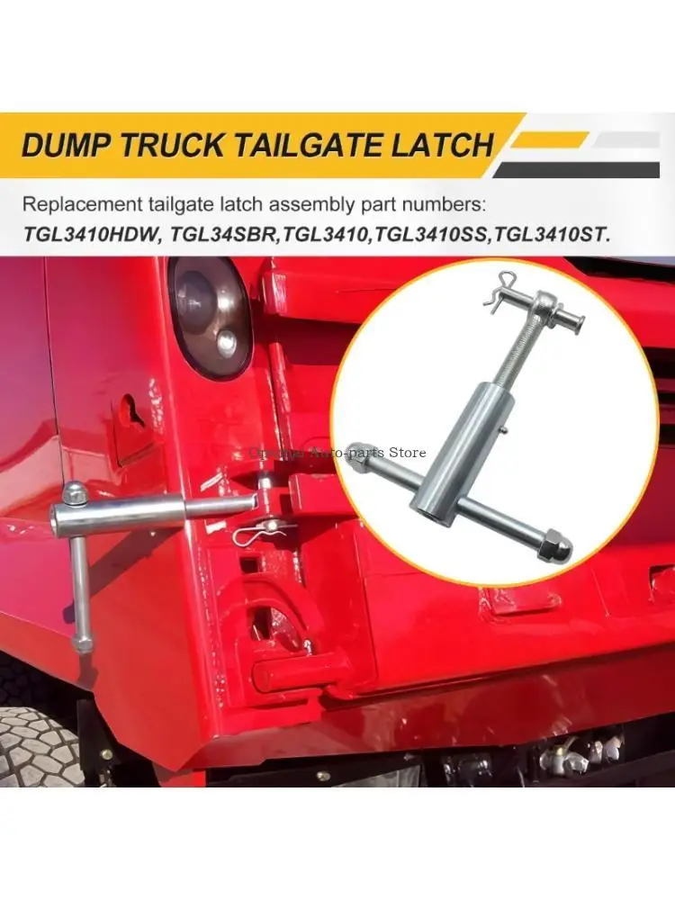 Repair Hardware for Dump Truck Rear Gate, TGL34SBR Steel Lock Set Including Threaded Eye Bolt, Horizontal Bar, Clevis Pin, Clip