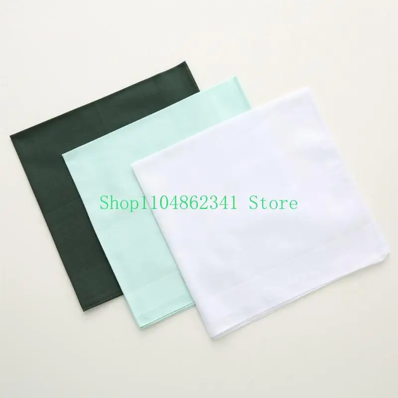 652F 12PCS Plain Handkerchiefs Women Men Unisex Square Pocket Towel Face Wipe Towel
