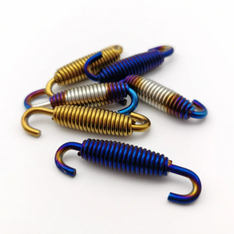 

High Performance Burnt Titanium Stainless Steel Motorcycle Exhaust Spring for Large Displacement Bikes Scorpion End