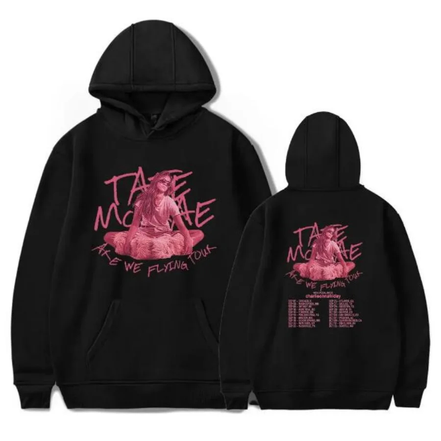 Tate mcrae denken später Welttournee 2024 übergroße Frauen/Männer Hoodie Sweatshirt y2k Streetwear Hip Hop Pullover Kapuzen jacke