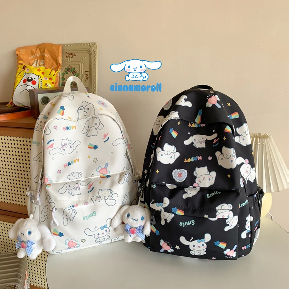 Sanrio Cinnamoroll PrintBackpack, Preppy College SchoolDaypack, Large capacity backpack Travel CommuteKnapsack & Laptop Bag  Toy