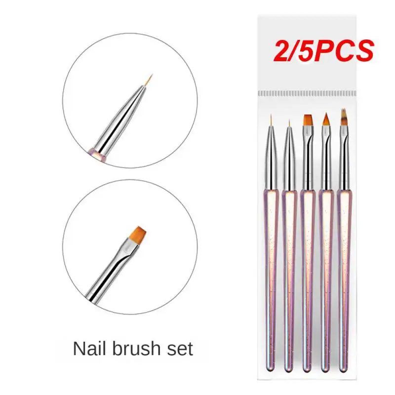 

2/5PCS Nail Tools Easy To Clean Gradient Suit Dream Nail Brush High Evaluation Colored Pen Durable Transparent 5 Pack