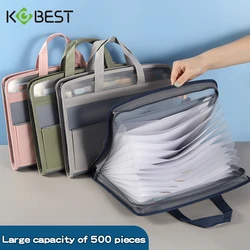 A4 Portable Zipper Organ Bag Portable Canvas Data Storage Folder Multi-layer Large Capacity