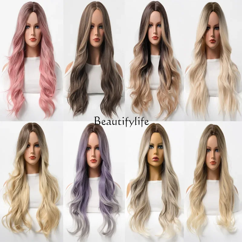 Medium gradual change Highlights Long hair Large waves Long curly hair Matte hood