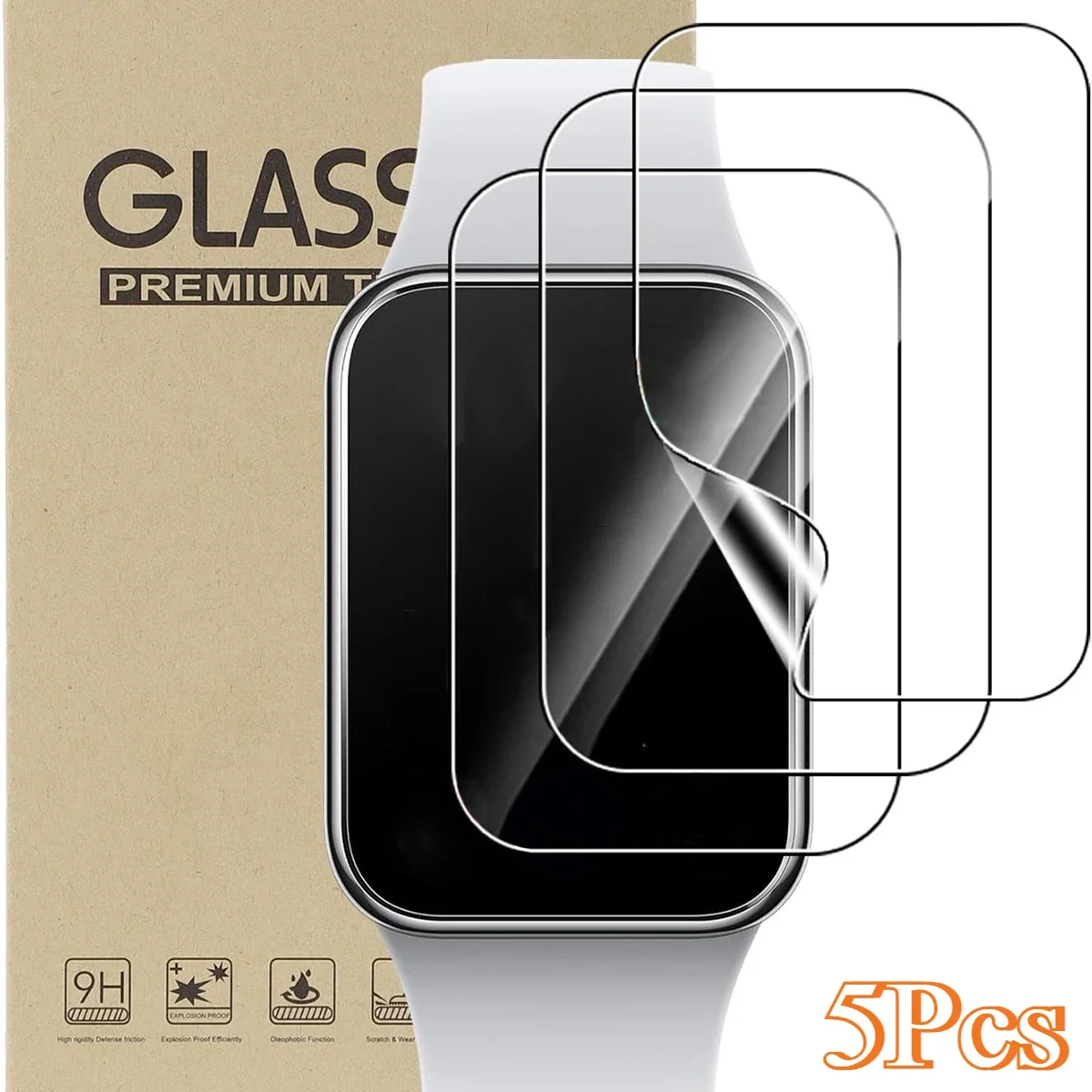 5Pcs Hydrogel Film for Xiaomi Mi Band 9pro/9 8pro 8 7 6 5 Full Cover Soft Screen Protector Smart Watch Accessories Not Glass