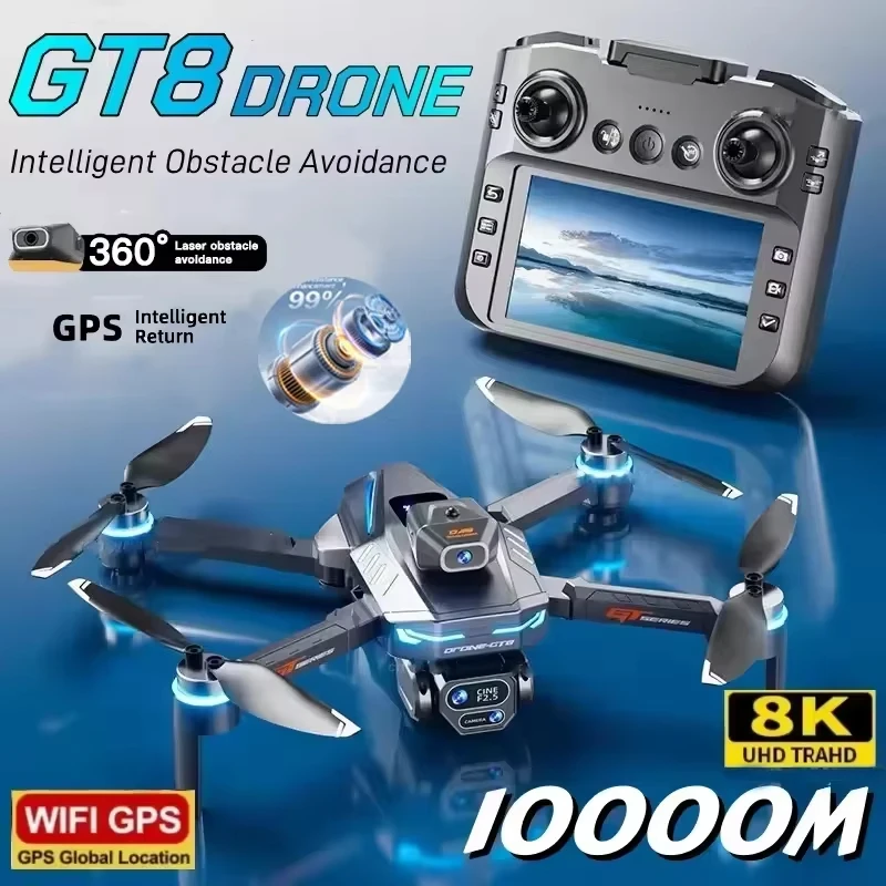 new-2026-gt8-drone-8k-hd-camera-obstacle-avoidance-aerial-photography-brushless-drone-with-screen-foldable-quadcopter-toy-gifts