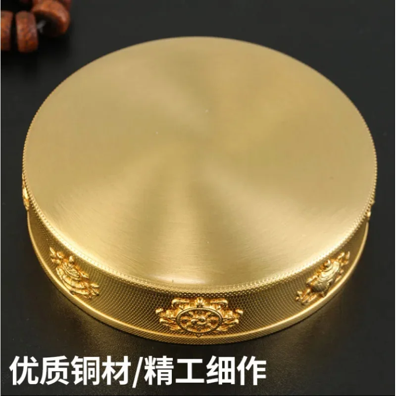 

Copper Manza Plate Tray Mancha Tibetan Brass Eight Auspicious Symbols Repair Supply Manza Repair Plate Mancha Luo10cm