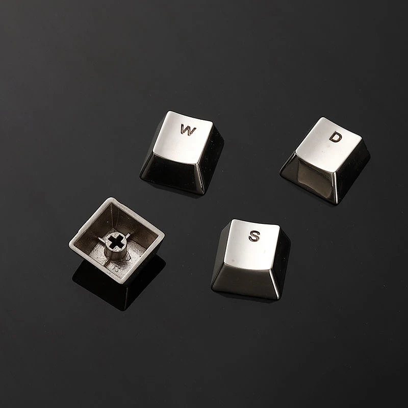 4szt Vintage Metal Keycaps Wysoka wartość estetyczna Grube grawerowane postacie Mechaniczne klawisze do gier Krzyżowa oś Uniwersalne