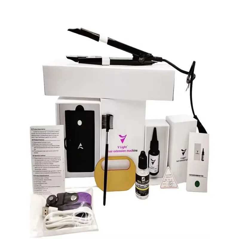 V light Hair Extension Machine Set Kit With V light glue V Light Technology Tool Hair Extension Machine For Tape