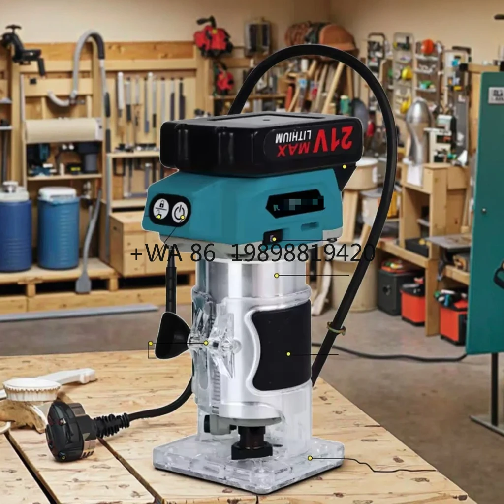 Brushless Wood Trim Router DIY Grade Fixed Base Cordless Power Tools Professional 20V Lithium Battery