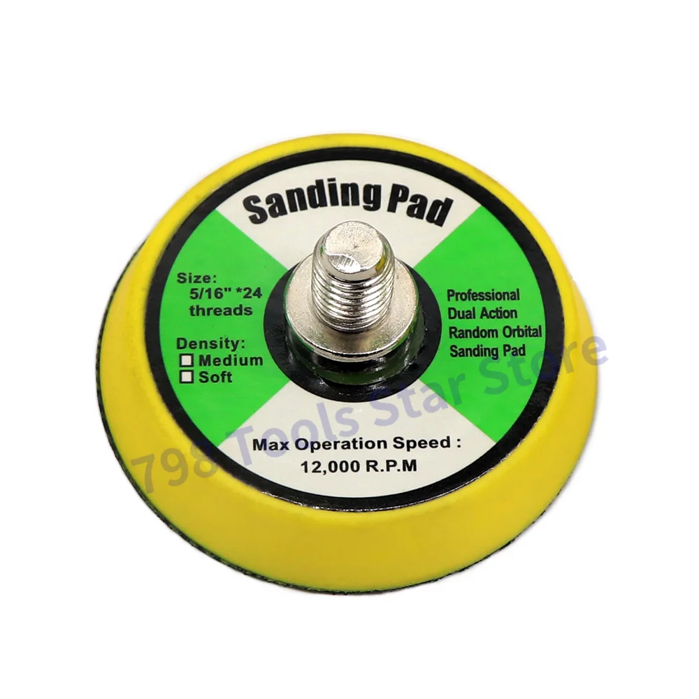 3PCS 2 Inch Dual-Action Hook & Loop Backing Plate with 5/16"-24 Threads Sanding Pads for Dual Action Orbital Sanders / Polisher