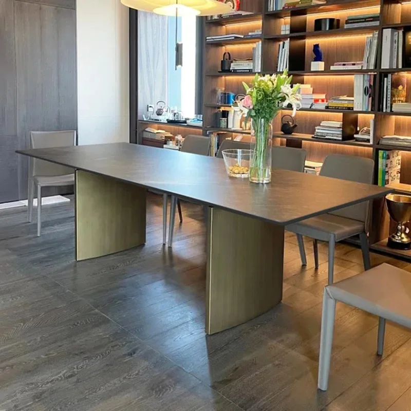 

Gold Nordic Dining Tables Reading Waterproof Luxury Salon Dining Tables Living Room Kitchen Tavoli Da Pranzo Furniture Home