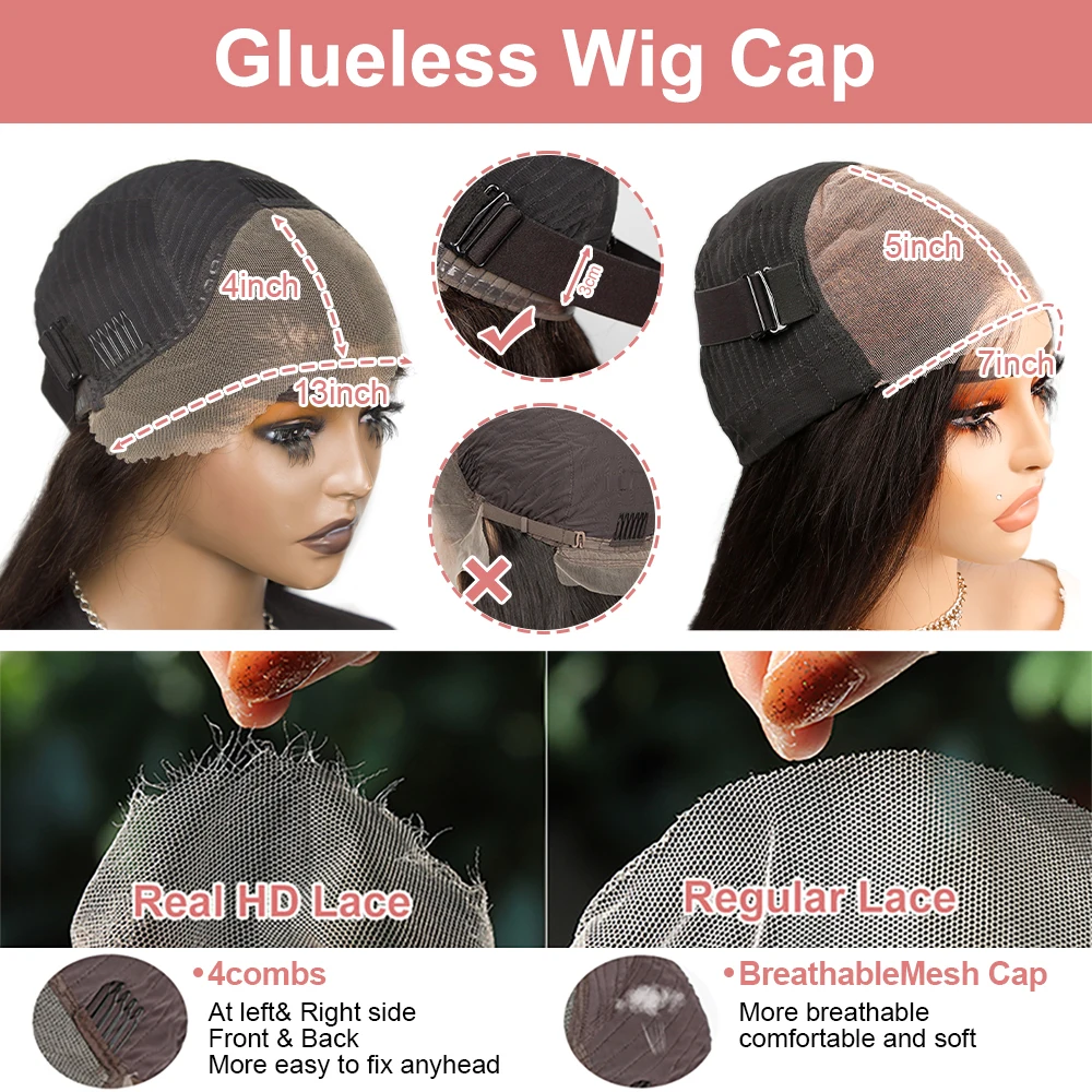 Short Curly Bob Wigs Human Hair 250% Glueless Brazilian Closure Frontal Wigs Without Glue Pre Cut Lace Wigs For Women On Sale image 6