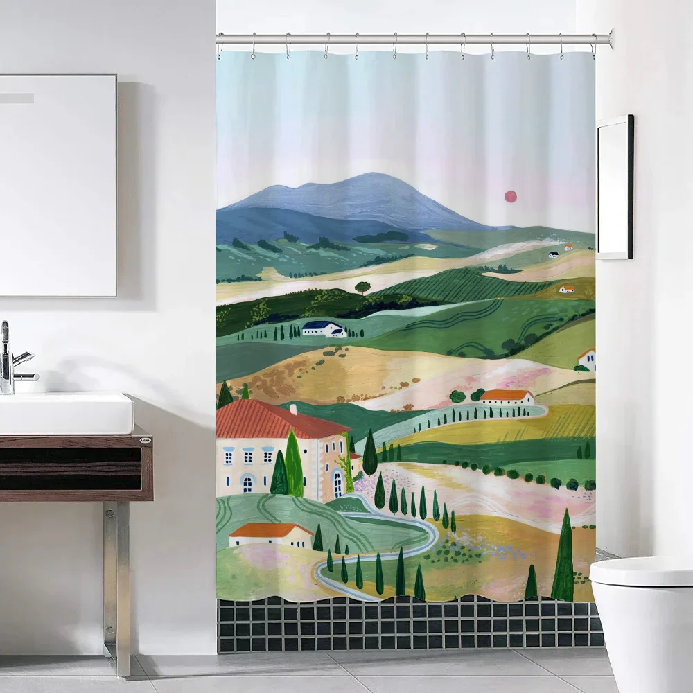 Travel Shower Curtains Bathroom Curtain for Quarto Folding Partition Accessories Bath Bedrooms Houses Rooms Waterproof the Home