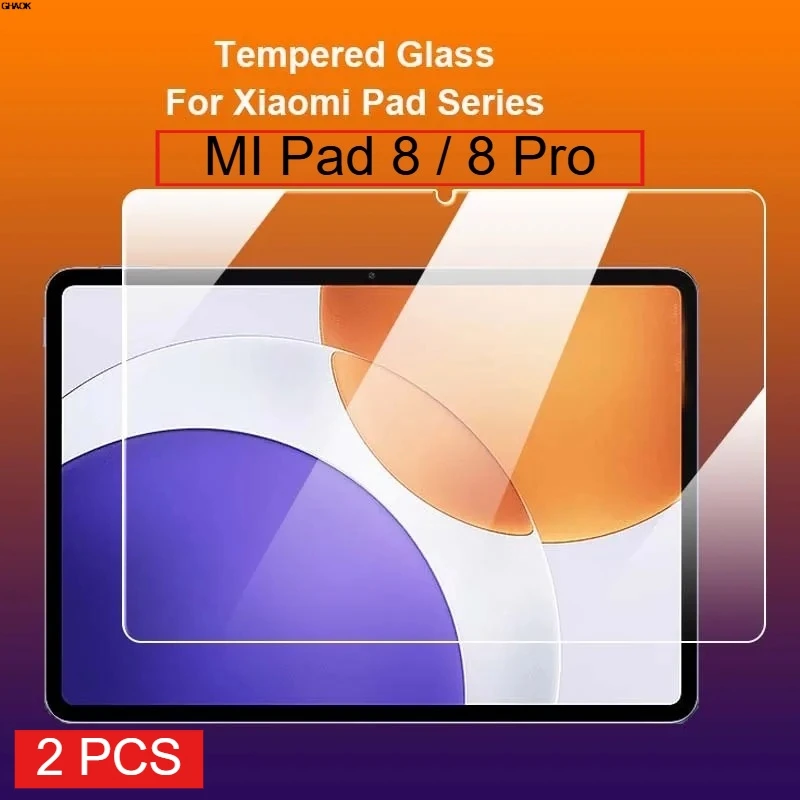 

2pcs 9H Clear Tempered Glass Protector for 2025 Xiaomi Pad Mini 8 7 6 5 6S Pro 2.5D Premium Screen Film Scratch Proof Full Cover