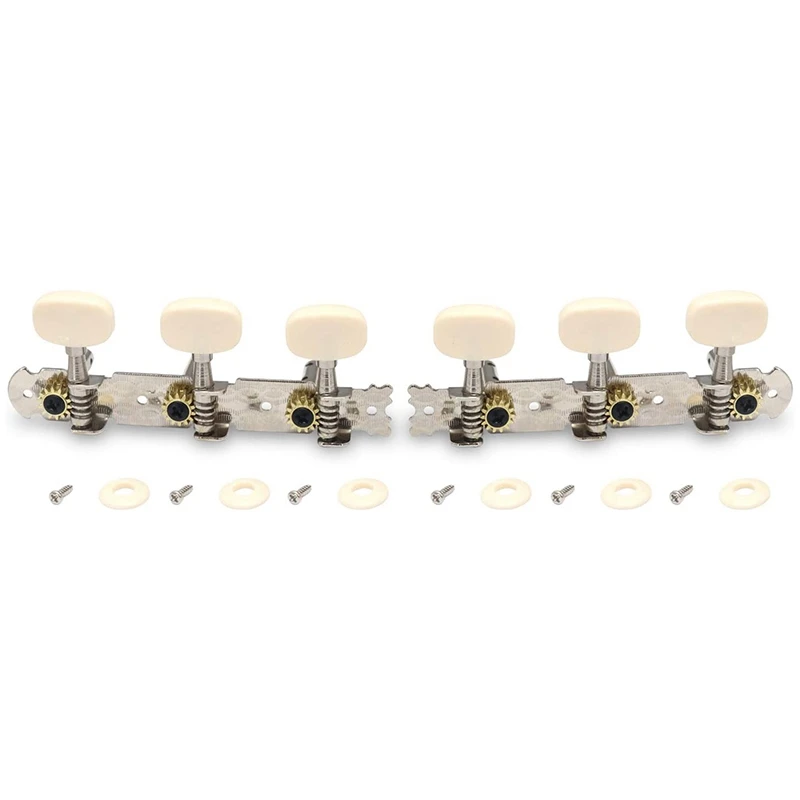 Vintage Guitar Tuning Pegs Gold Plated Machine Heads Tuning Keys Tuners Single Hole for Classical Guitar 3L 3R YLH