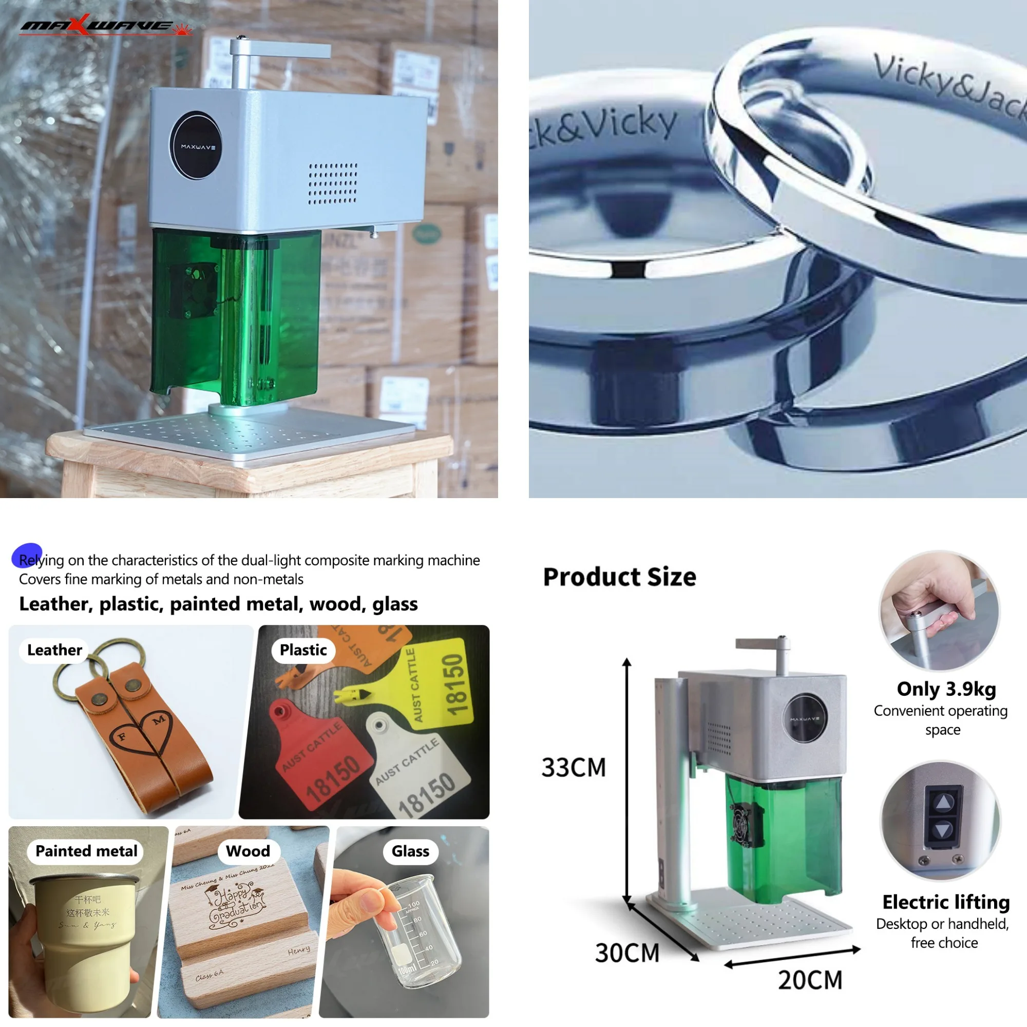 

Инструмент для двойной лазерной маркировки для поделок и промышленности: гравировка на металле, дереве, бамбуке, коже, бумаге, портативное портативное решение для портативного/настольного решения