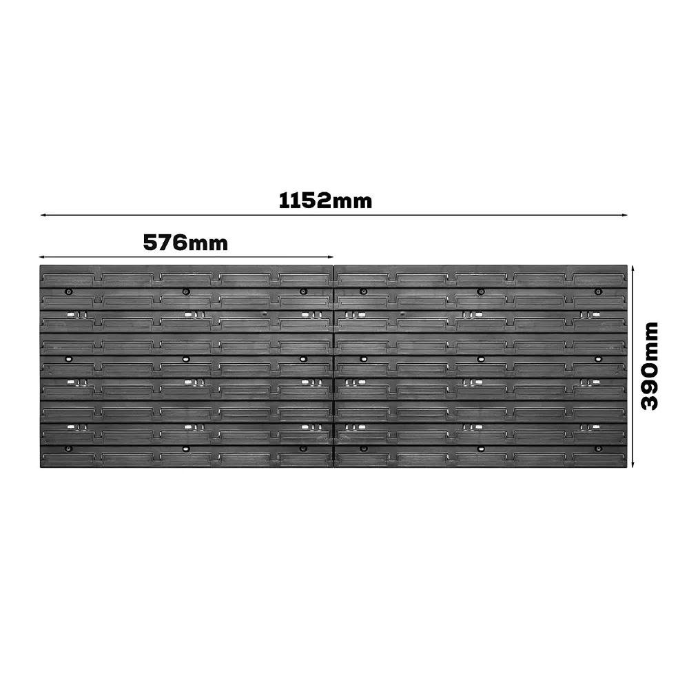 Wall Mounted Storage Bins 49Pcs Parts Rack Organizer Garage with Wall Panels Hooks Plastic Shop Tool for Screw Nails