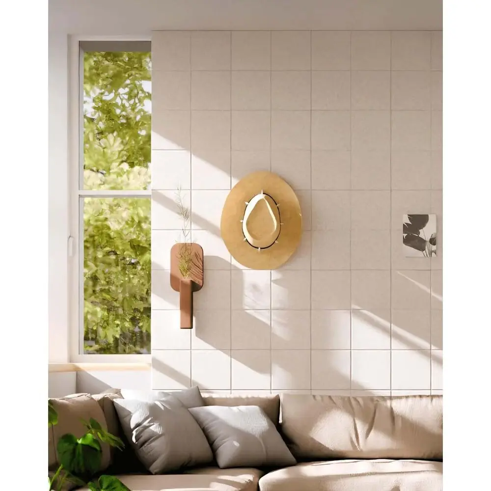 1 Pack Photo Display Felt Bulletin Board with Adhesive Noise Reducing Cork Board Sound Absorbing Bulletin Board Tile Wall Decor