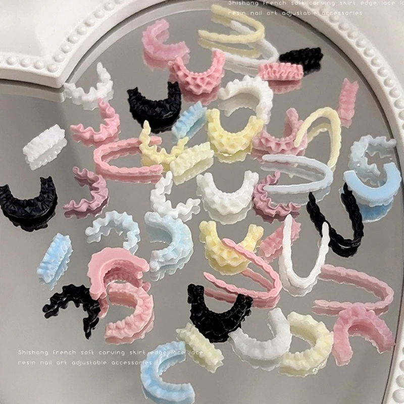 Colorful Resin Soft Carved French Skirt Edge Lace Line Chic U-shaped V-shaped Nail Art Decoration Manicure Accessories Wholesale - Image 2