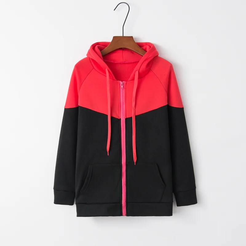 Hooded Cardigan Zipper Pocket Fleece Hoodie Jacket for Women