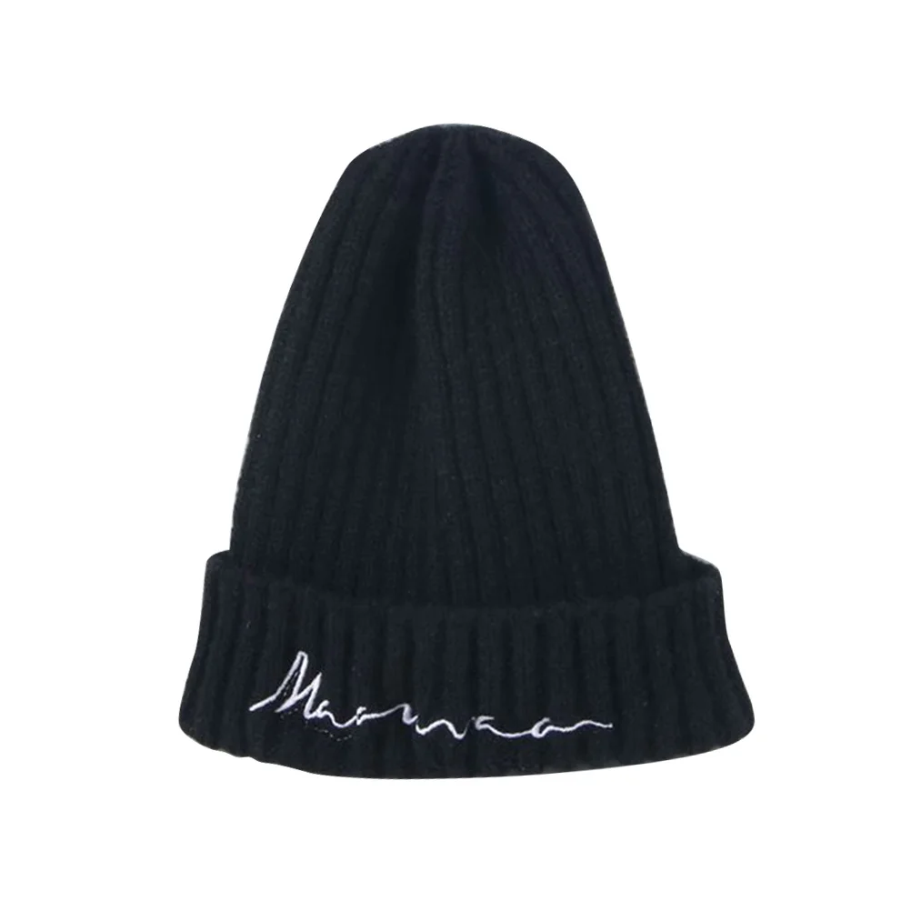 Topi Rajut Wol Hitam Musim Dingin untuk Anak-anak, Beanie Hangat, Penutup Kepala Lembut, Topi Kasual, Hadiah Sempurna untuk Anak Perempuan, Topi Wol Kreatif