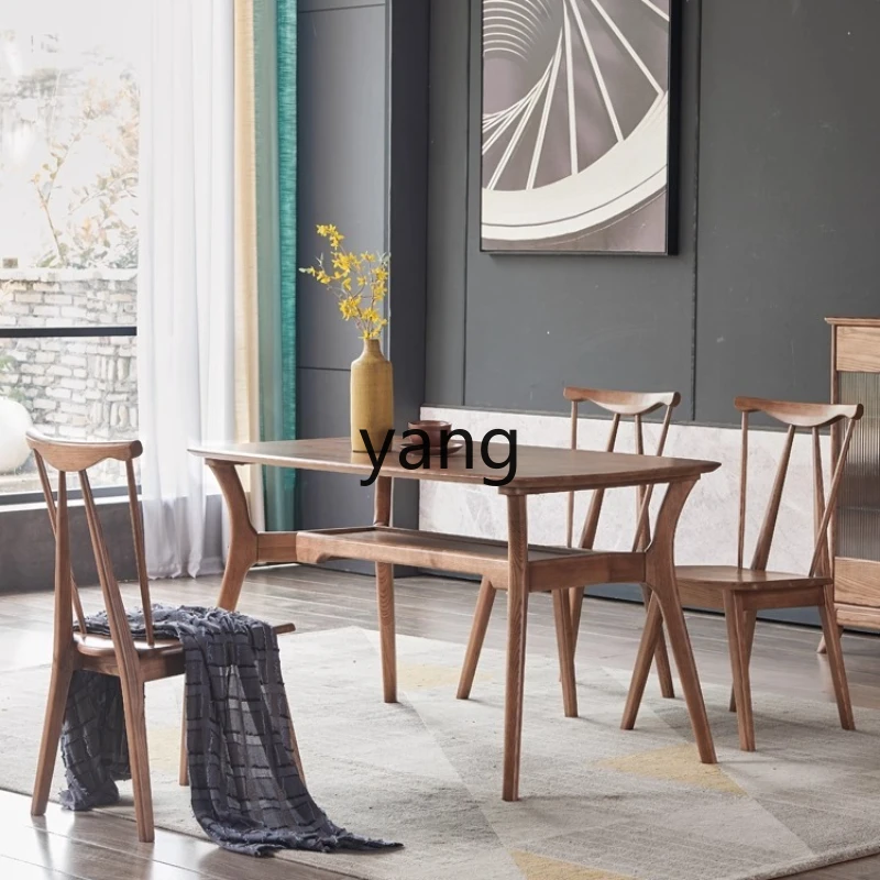 

YHM solid wood household small apartment simple dining table and chair combination